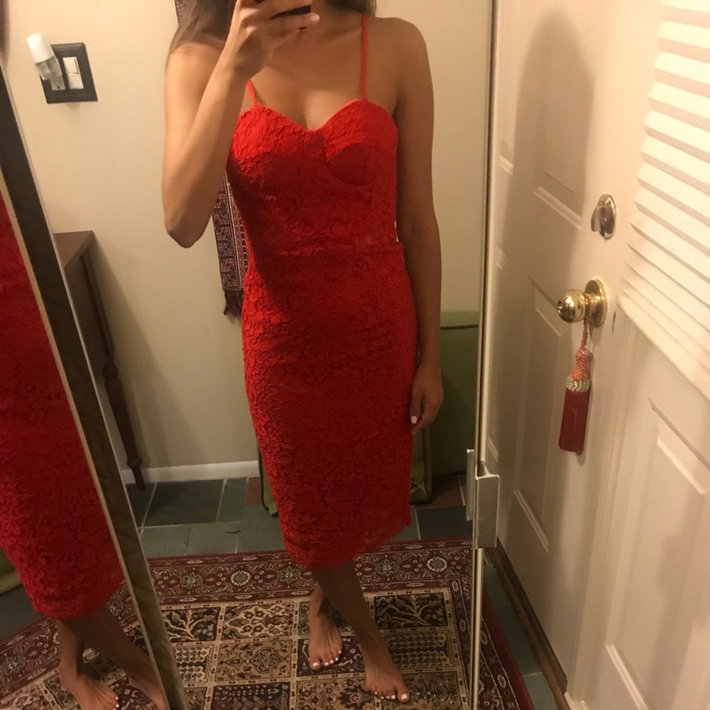 NWT Bardot Red MIDI Dress